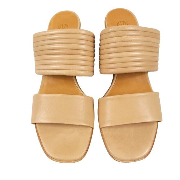 COCLICO Bergen Sandals Wood Block Heel Leather Sandal Natur Camel - Picture 3 of 13